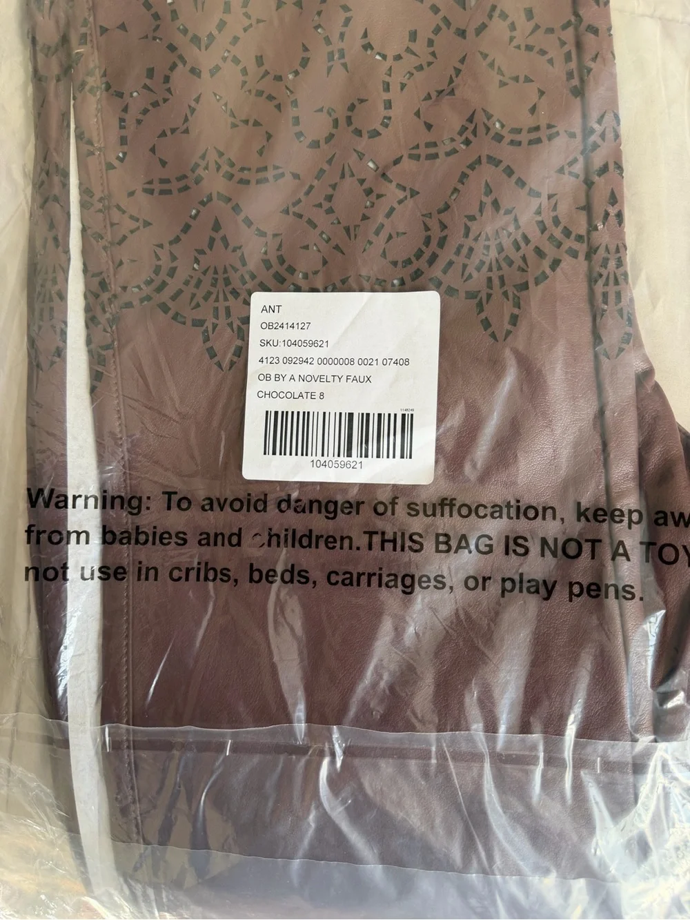 NWT By Anthropologie Faux Leather Slim Flare Pants Chocolate Size 8 - Picture 16 of 16